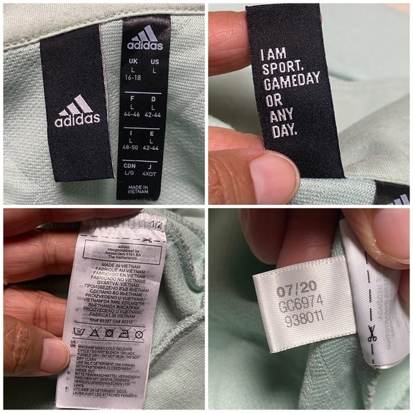 Adidas Sweater Women’s Size Large Green AEROREADY Jacquard Logo Zip Sweatshirt - Picture 14 of 16